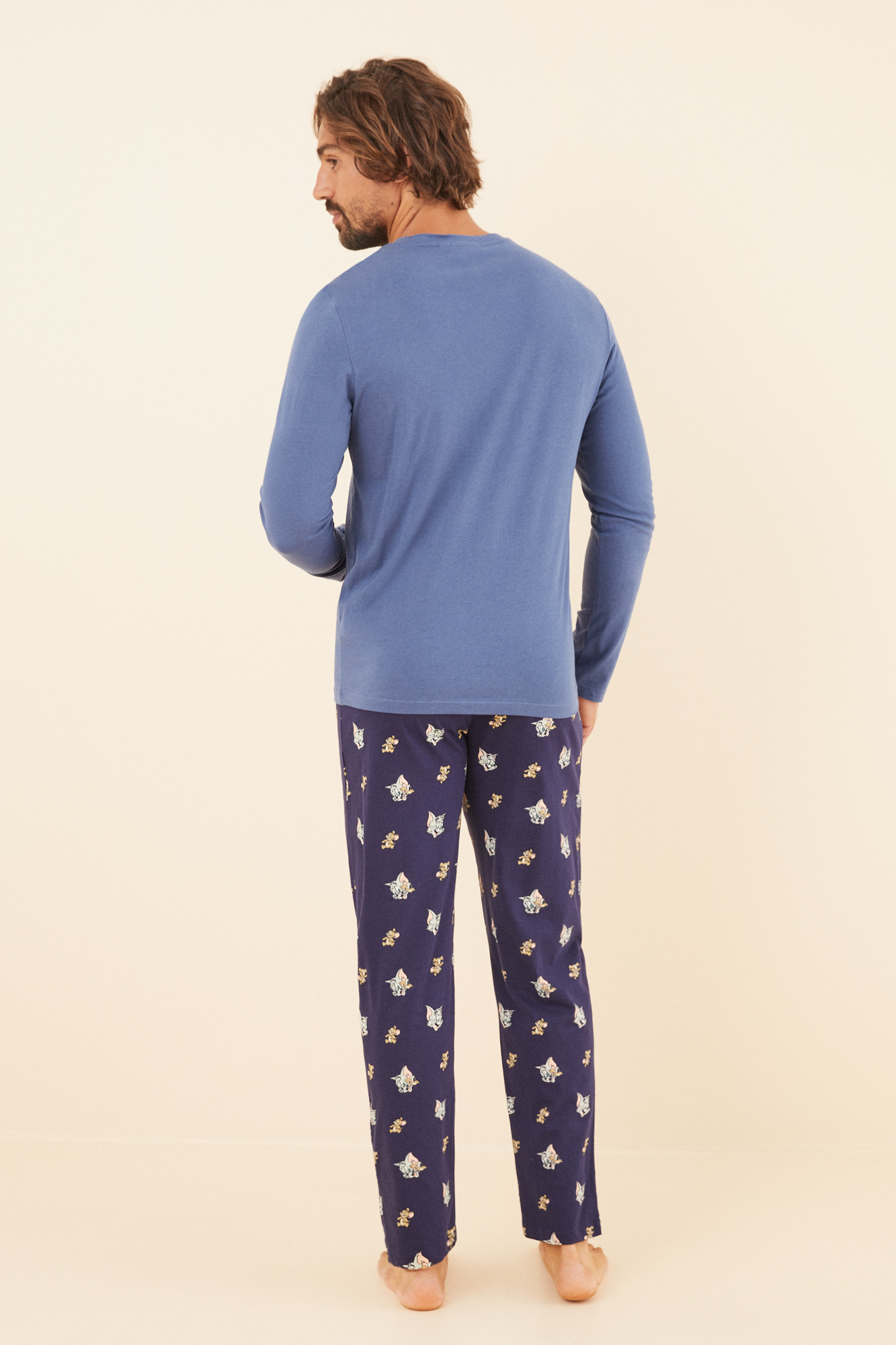 Men's long 100% cotton Tom and Jerry pyjamas
