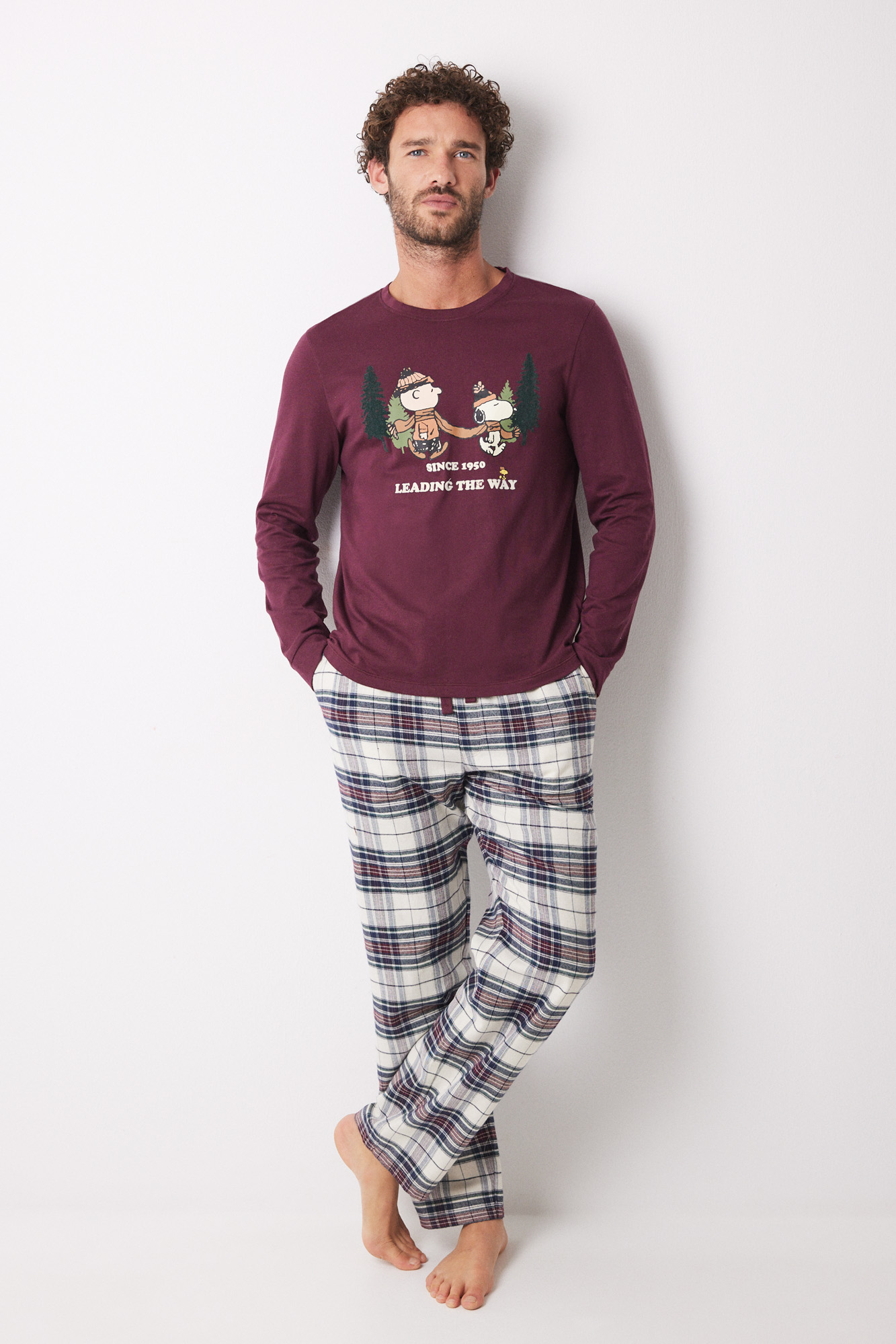 Pijama largo hombre 100% algodón 