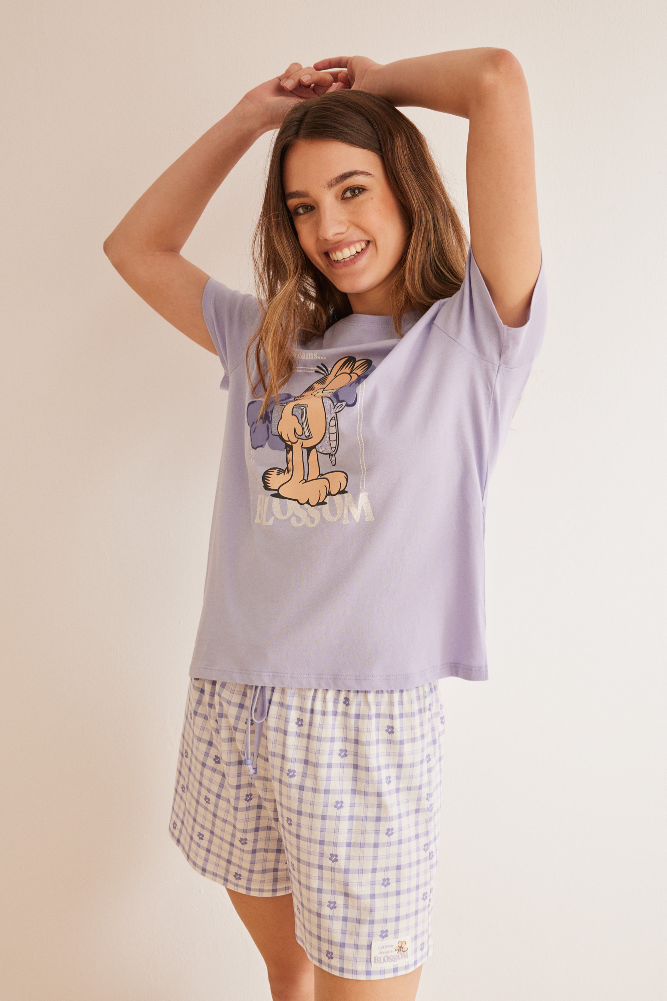 Pijama corto 100% algodón Garfield Pijamas de mujer SPF
